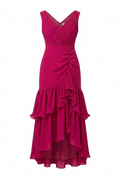 Scarlet Ruched Plunge Maxi Dress