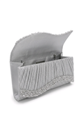 Mercy Luxe Crystal Rhinestone Evening Clutch Bag - Silver