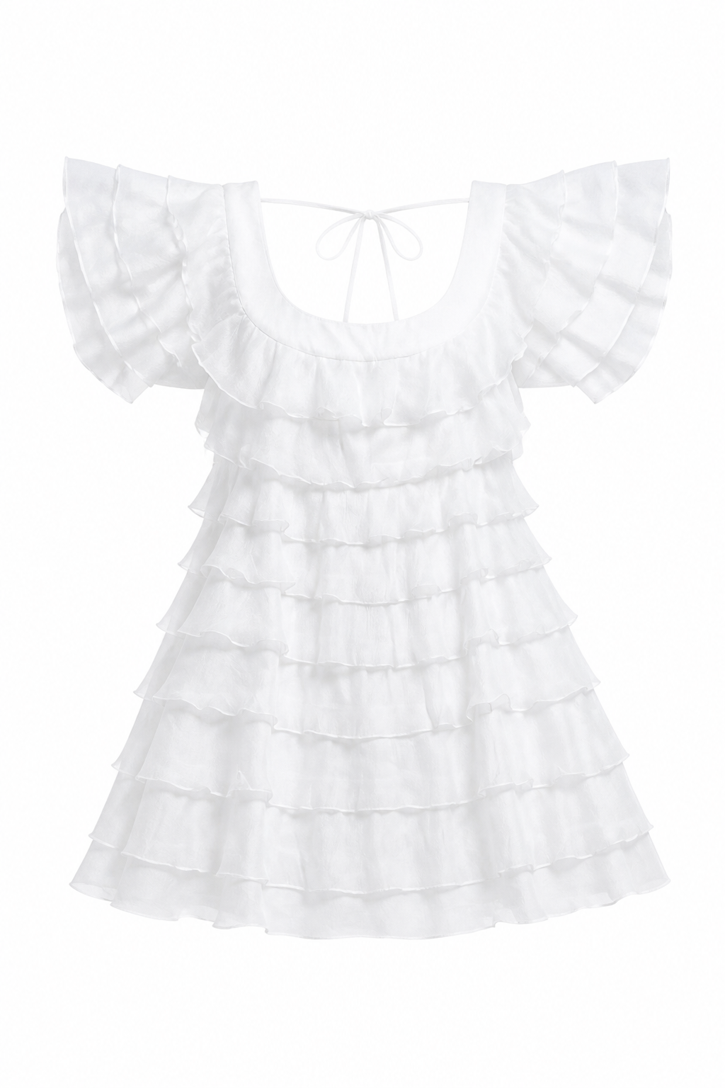 Mercy Luxe Women’s Smocked Ruffle-Sleeve Tiered Mini Dress