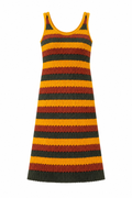 Sunset Stripe Sleeveless Midi Dress.